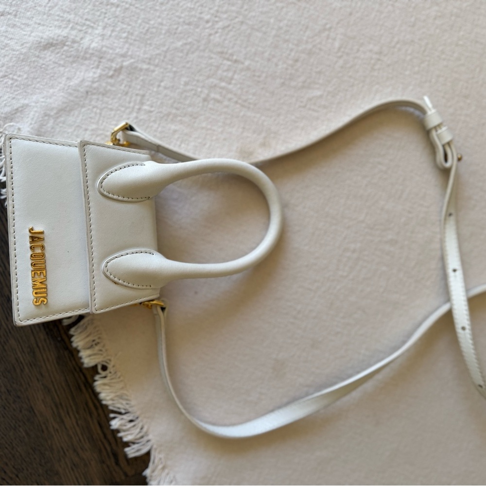 Jacquemus Cream Mini Bag with Gold Accents